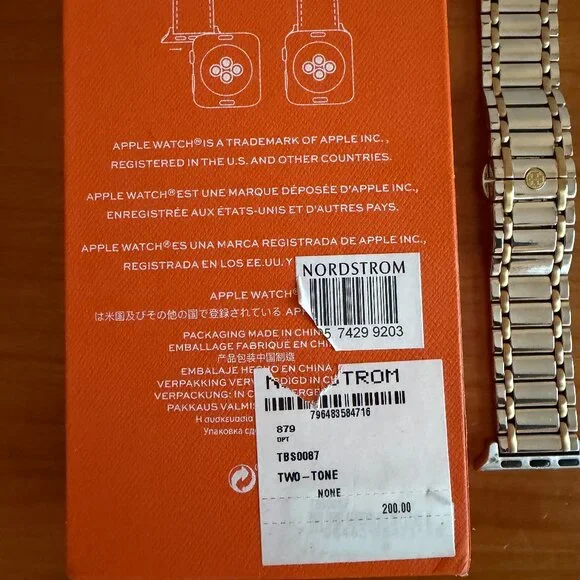 Tory Burch "The Miller" 20mm two tone Apple watch bracelet watchband - Picture 4 of 5